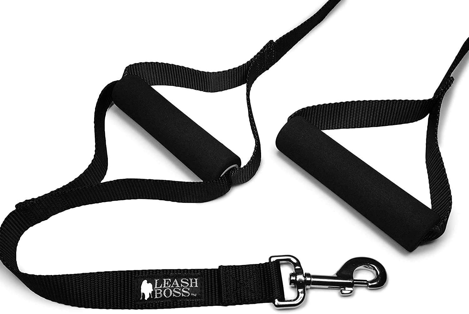 Leashboss Original - Heavy Duty Two Handle Dog Leash for Large Dogs - No Pull Double Handle Training Lead for Walking Big Dogs (Black) image number 4