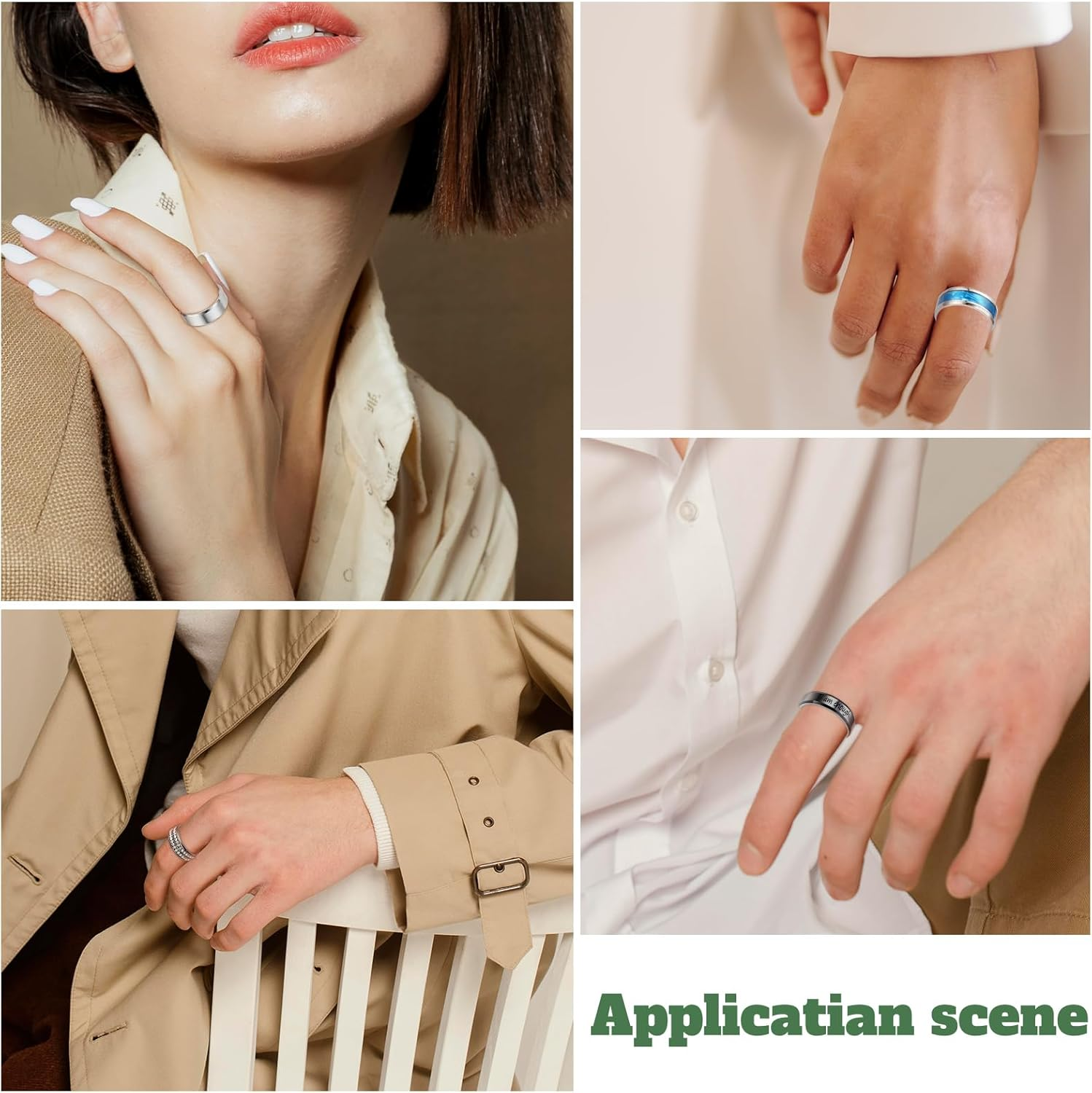 Happtkey 18PCS Stainless Steel Blank Core Ring 8Mm Plain Inlay Finger Rings round Solid Metal Band Size 6/7/8/9/10/11 Comfort Simple Brushed Matte Polished Silver Wedding Ring for DIY Jewelry Making - 12Pcs - Blue image number 4