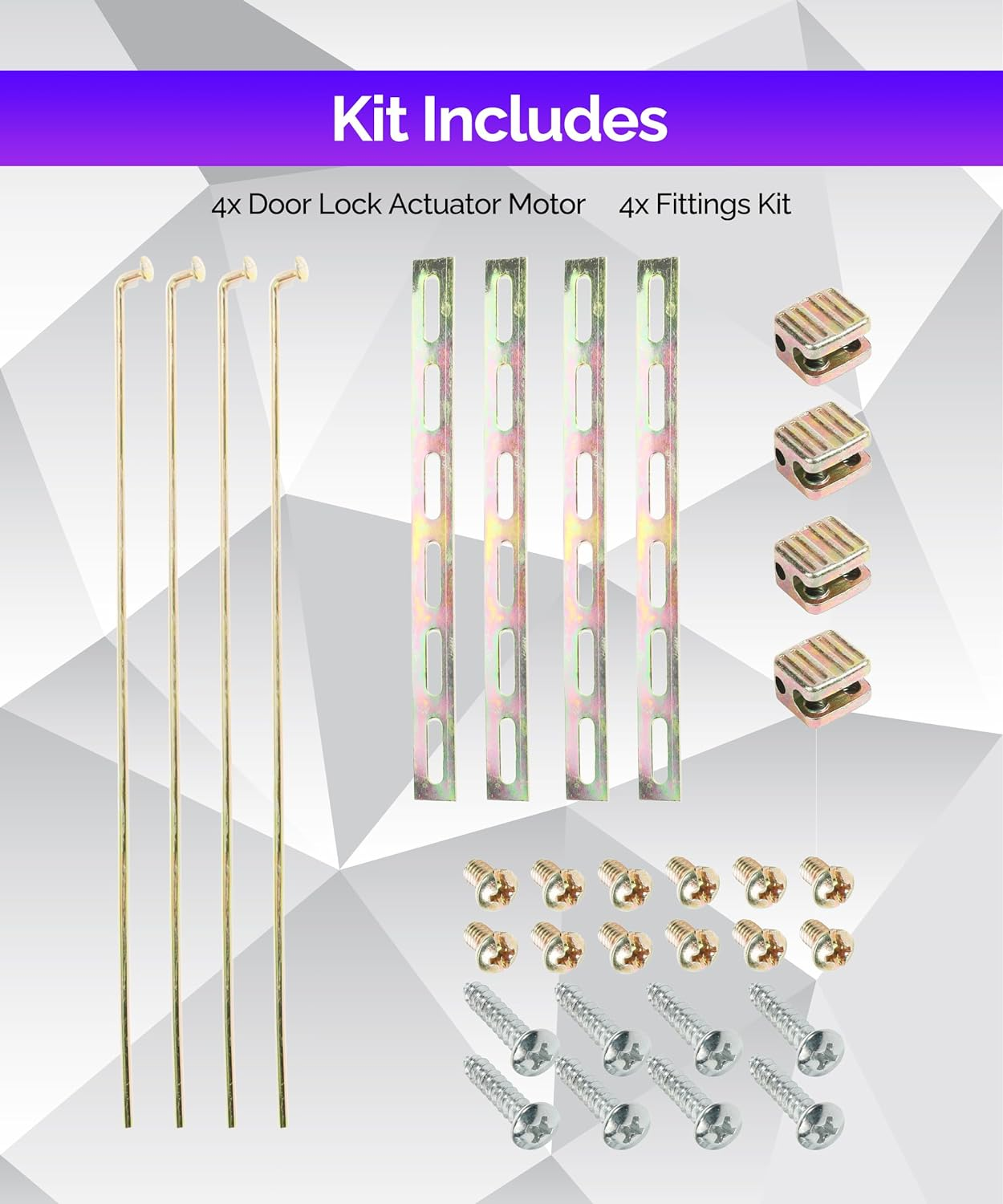 RACOONA 4 Pack Door Lock Actuator,Universal Car Keyless Entry System Kit,Car Accessories Universal Heavy Duty High Power Door Lock Actuator,Power Central Locking System,Works with Most Vehicles image number 1