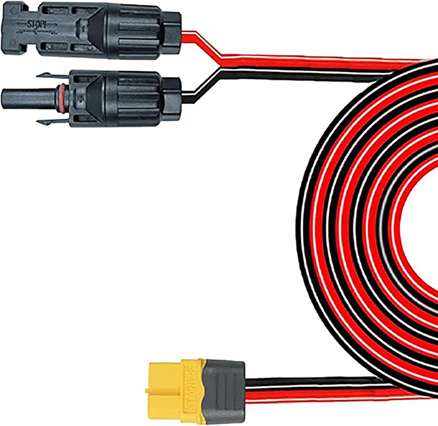 Tunghey Solar to XT60 Charge Extension Cable 12AWG Solar Connector to XT60 Adapter Cable for Solar Panel to Lifepo4 Battery RV Portable Power Station Solar Generator (0.6M) - 1M image number 6