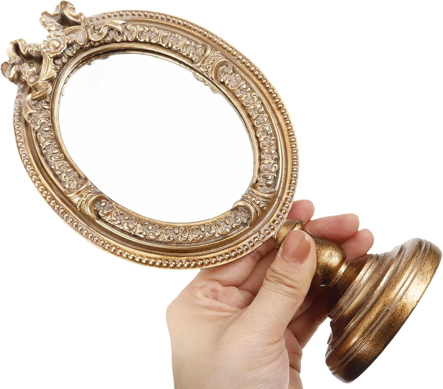 CLISPEED European Style Aesthetic Desktop Vanity Mirror for Bedroom Compact Lightweight Table Mirror for Makeup and Dressing Decorative Handheld Design