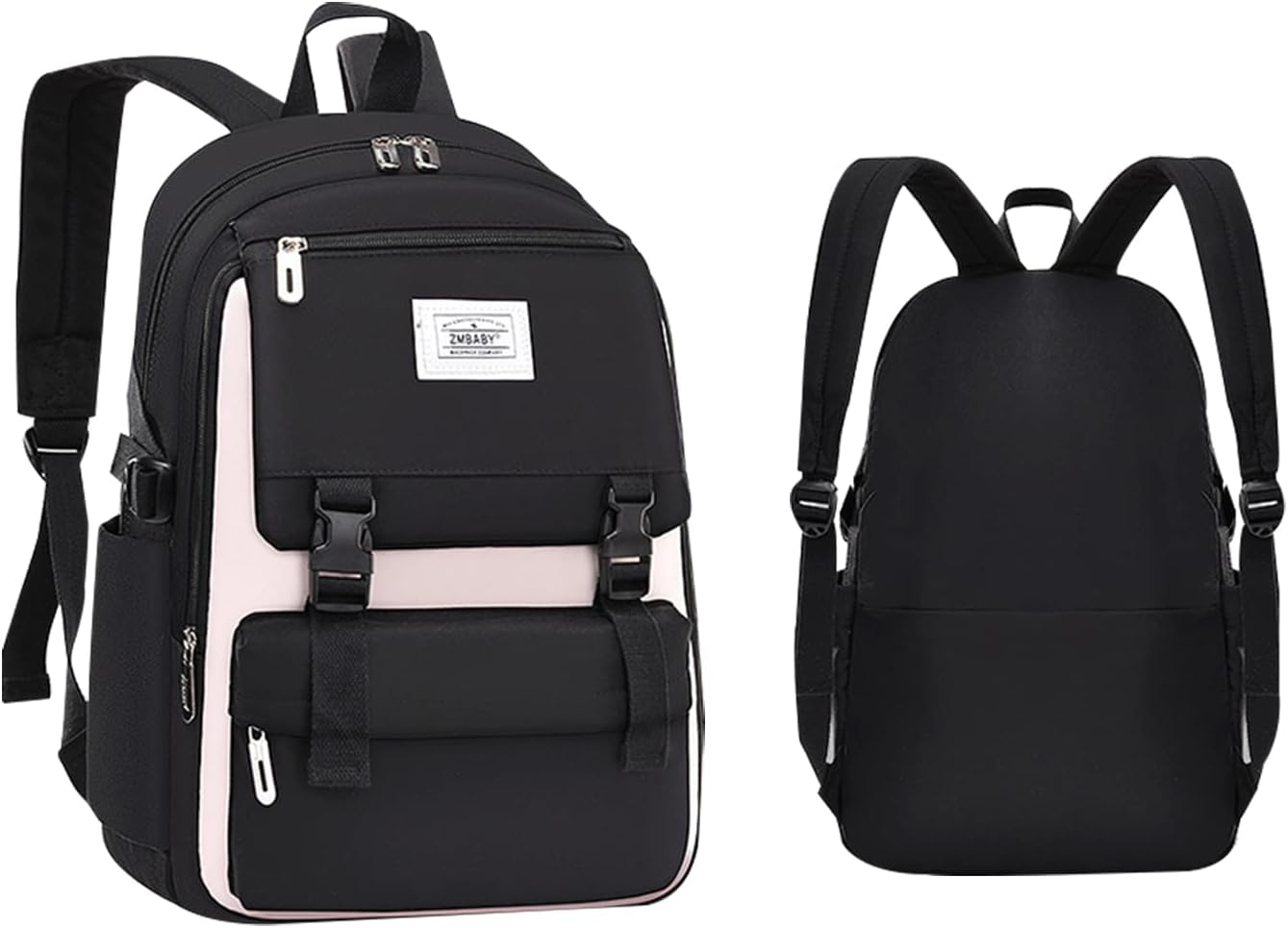 Sellerfun Teens Girls Backpack Primary Junior Middle School Bookbag Fit for 15.6 Inches Laptop - Light Pink image number 6