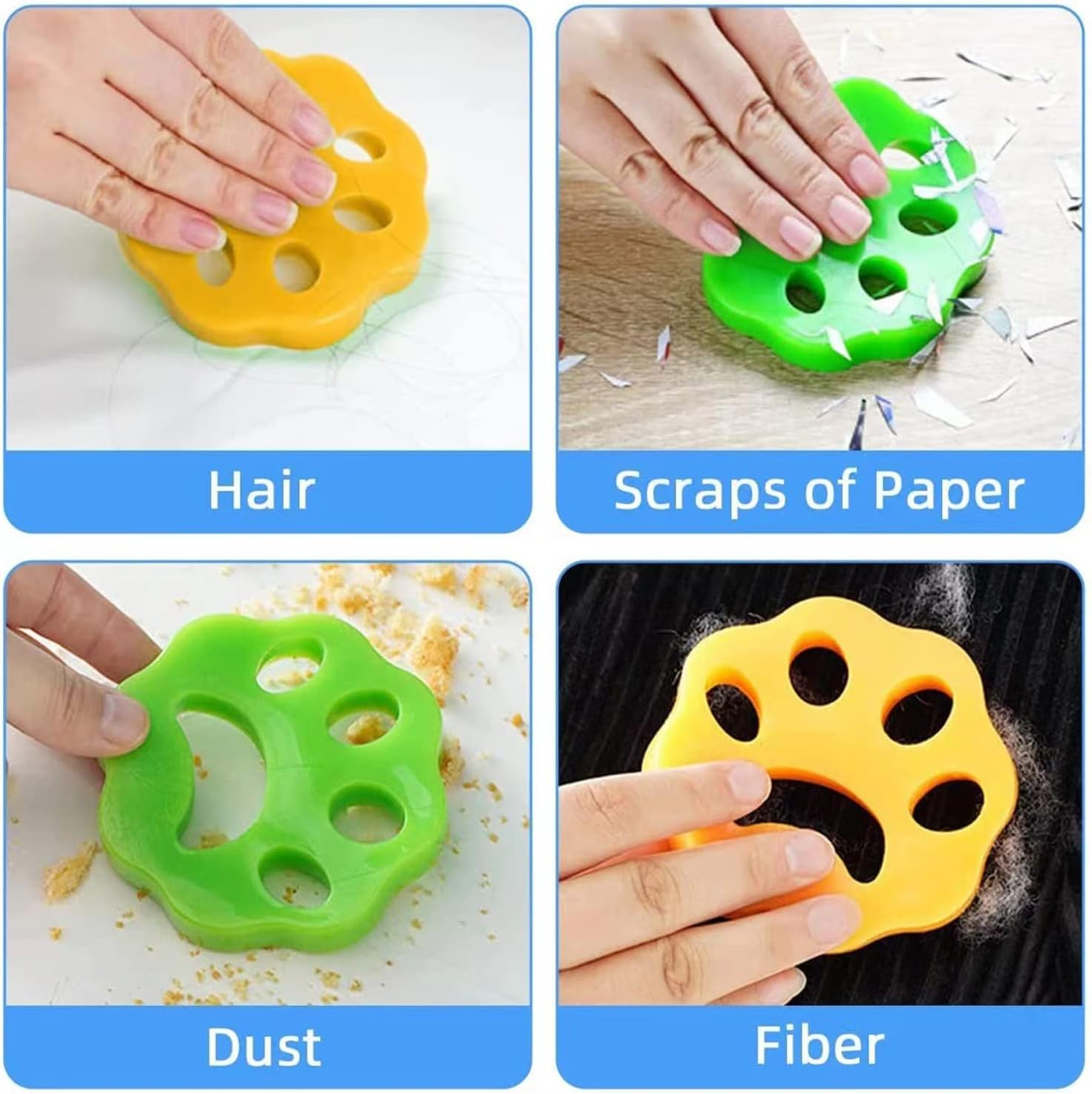 8PCS Washing Machine Lint Catcher, Silica Gel Material, for Removing Pet Hair, Remove Hair from Clothing, Adsorb Hair, Dust, Paper image number 2
