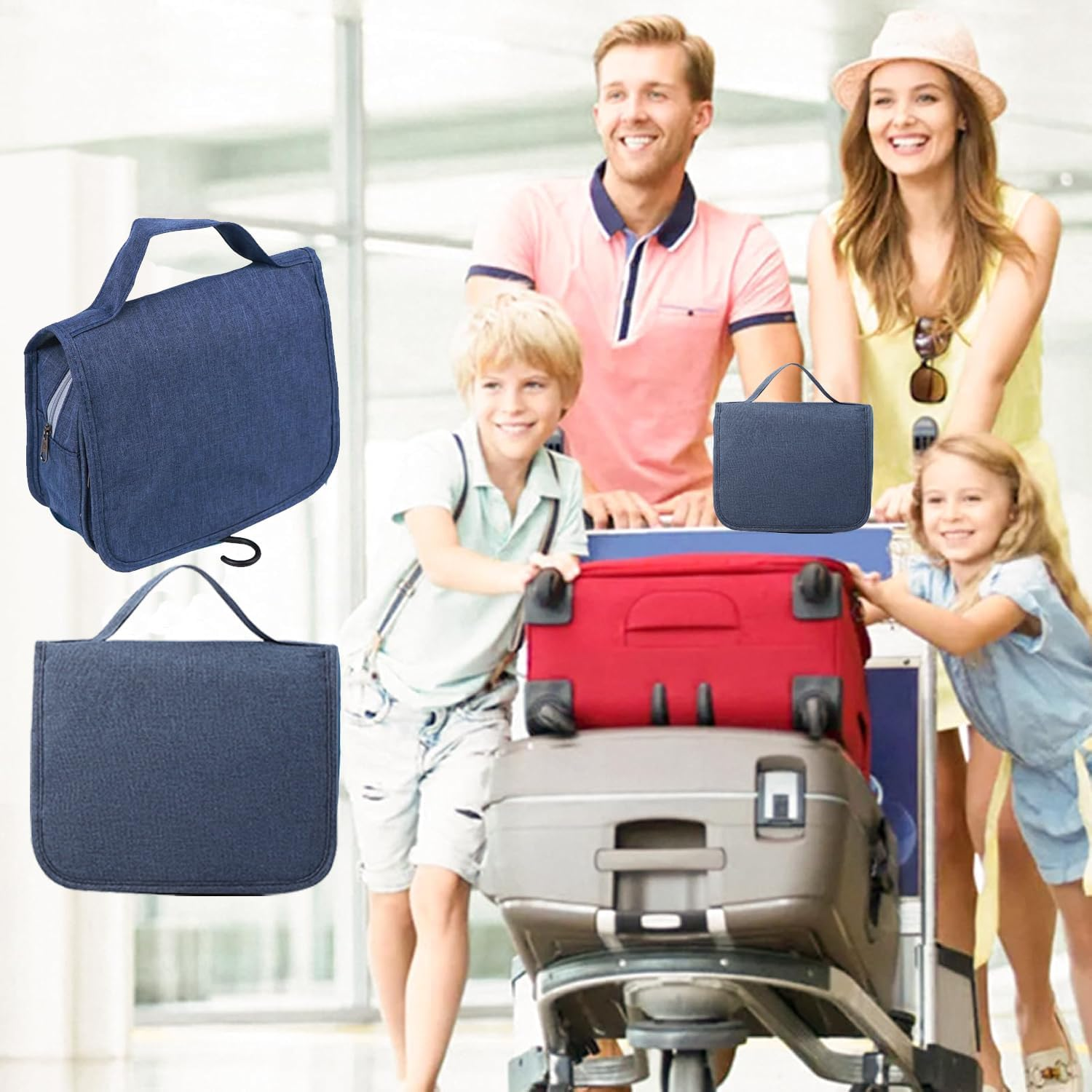 Ostomy Accessory Storage Bag Protable Ostomy Travel Bag Hanging Toiletry Bag Ostomy Supplies Organizer for Ostomy Accessory Storage Bags for Women and Men Ostomy Colostomy Ileostomy (Dark Blue)