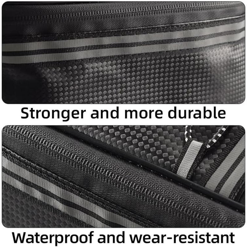 AIMALL Motorcycle Tail Bag, 15L Waterproof PU Leather Rear Seat Bag, Large Capacity Back Seat Luggage Pack with Reflective Strips & Elastic Straps, 13In X 8.27In X 7.09In, Black image number 6