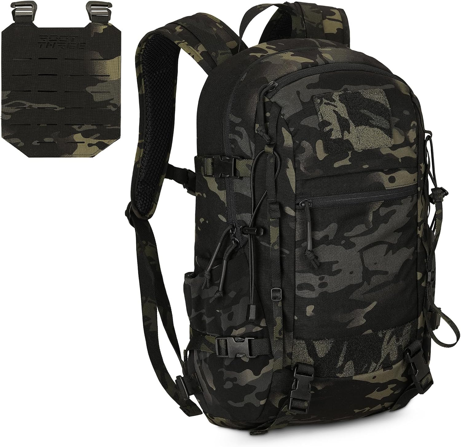 ROOT THREE 25L Tactical Backpack, Small Hiking Backpack with Expandable MOLLE Front, Biking Motorcycle Backpacks for Men image number 2