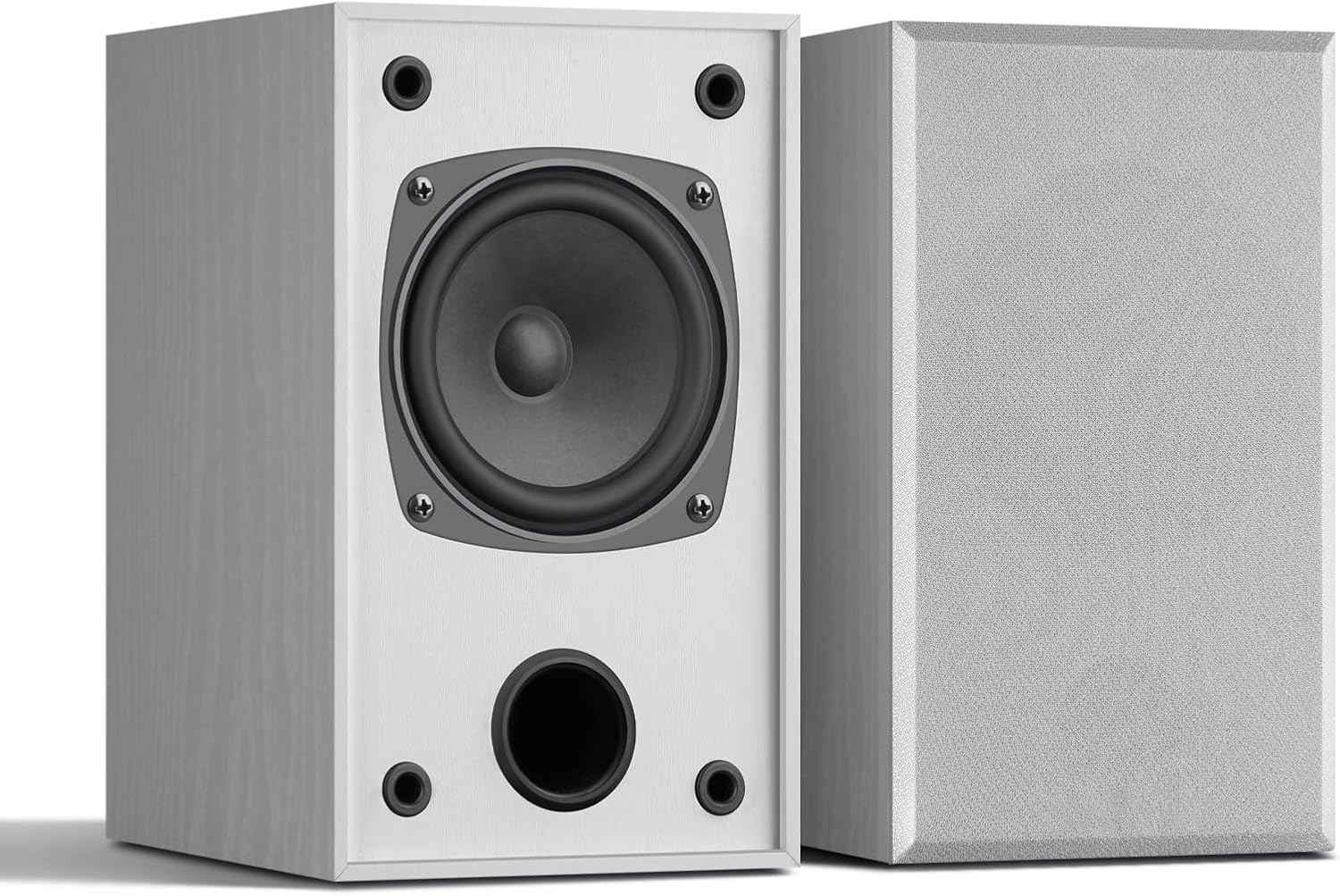 WMQ Passive Bookshelf Speakers Pair,30W *2 ，Stereo Hi-Fi Speakers with 4" Full-Range Driver & Built-In Wall-Mount, MDF Wood Enclosure,Ideal for Turntable, Needs Amplifier/Receiver (Wood Grain Color)