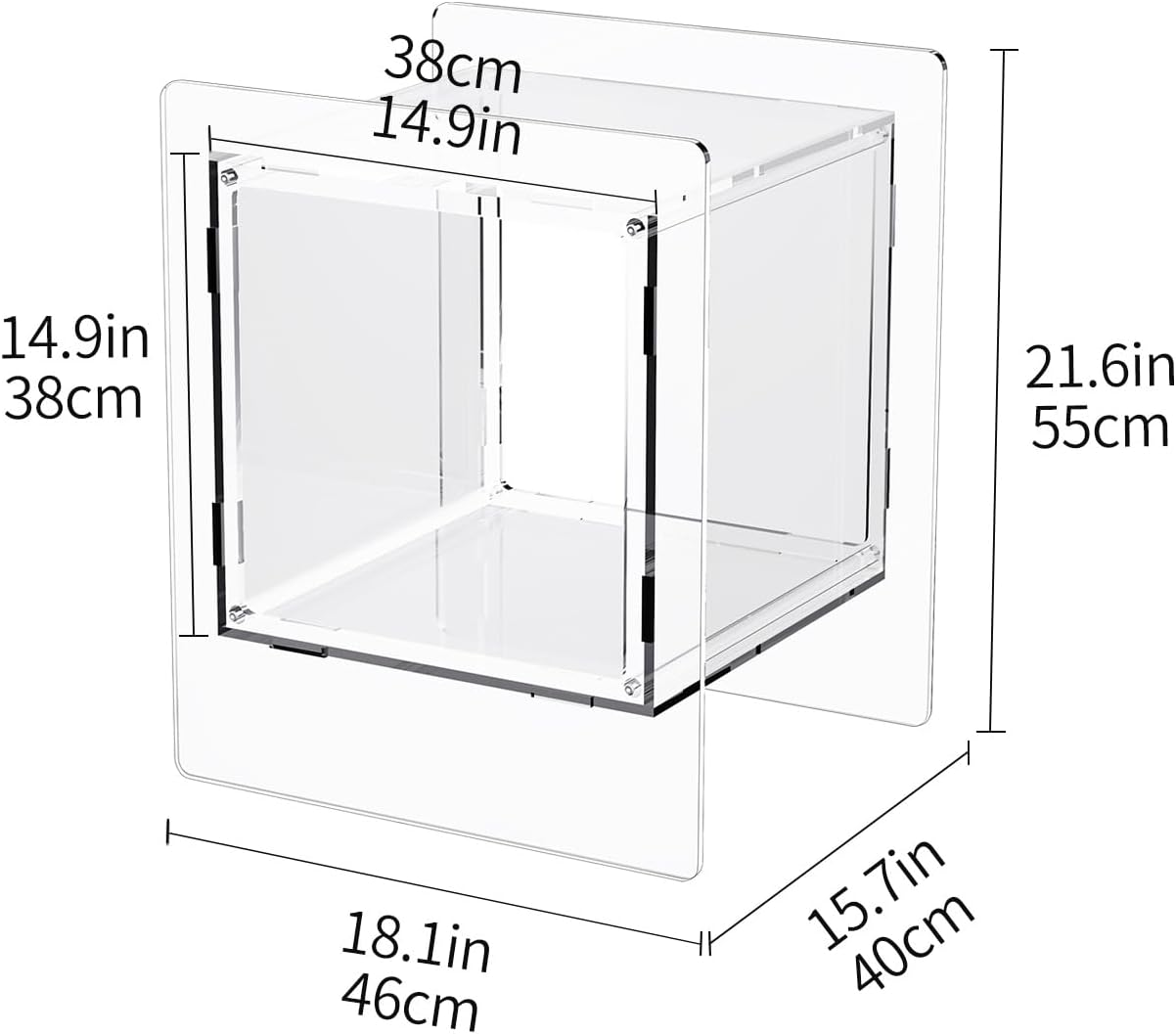Solaround Acrylic Side Table, Nightstand Bedside Table for Bedroom Living Room, Acrylic Tables (Clear) image number 4