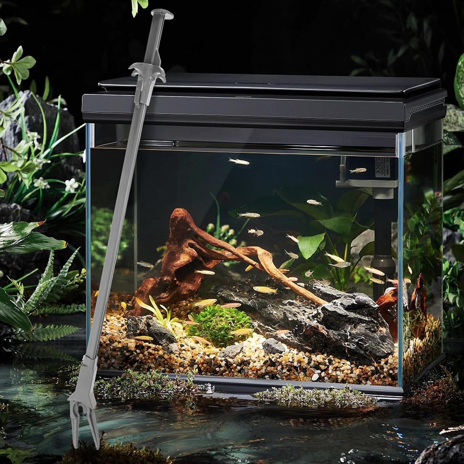 FOMIYES 3Pcs Curved Plastic Tweezers for Aquatic Plants Ergonomic Fish Tank Plant Tongs with Sharp Blades for Trimming Low-Growing Carpets for Professional Aquarists image number 4