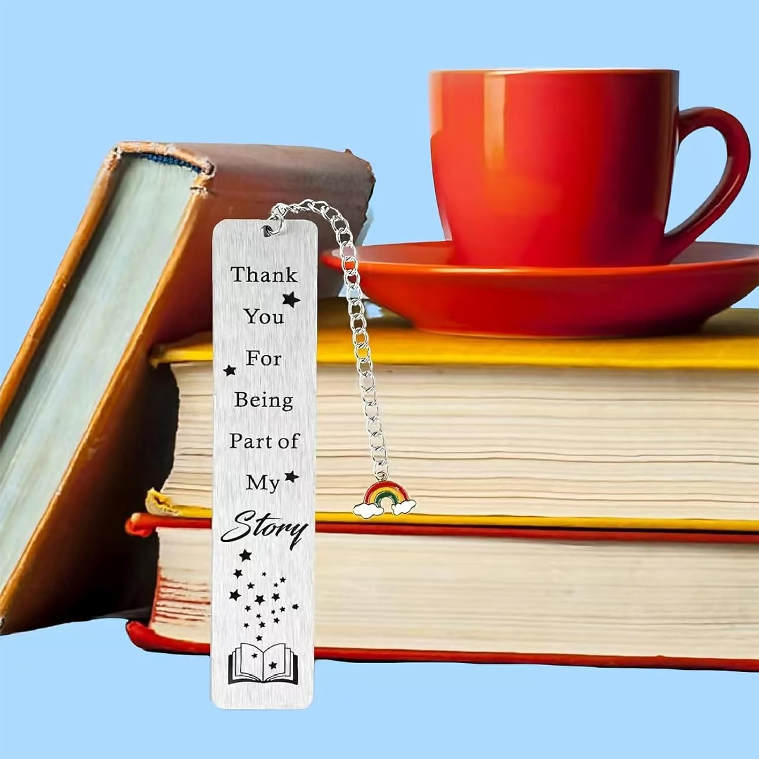 Metal Bookmark，2 Stainless Steel Bookmarks with Different Patterns，Thank You Teacher Appreciation Gifts Book Lovers Gifts Friend Birthday Graduation Gifts for Women Female Friend Gift image number 4