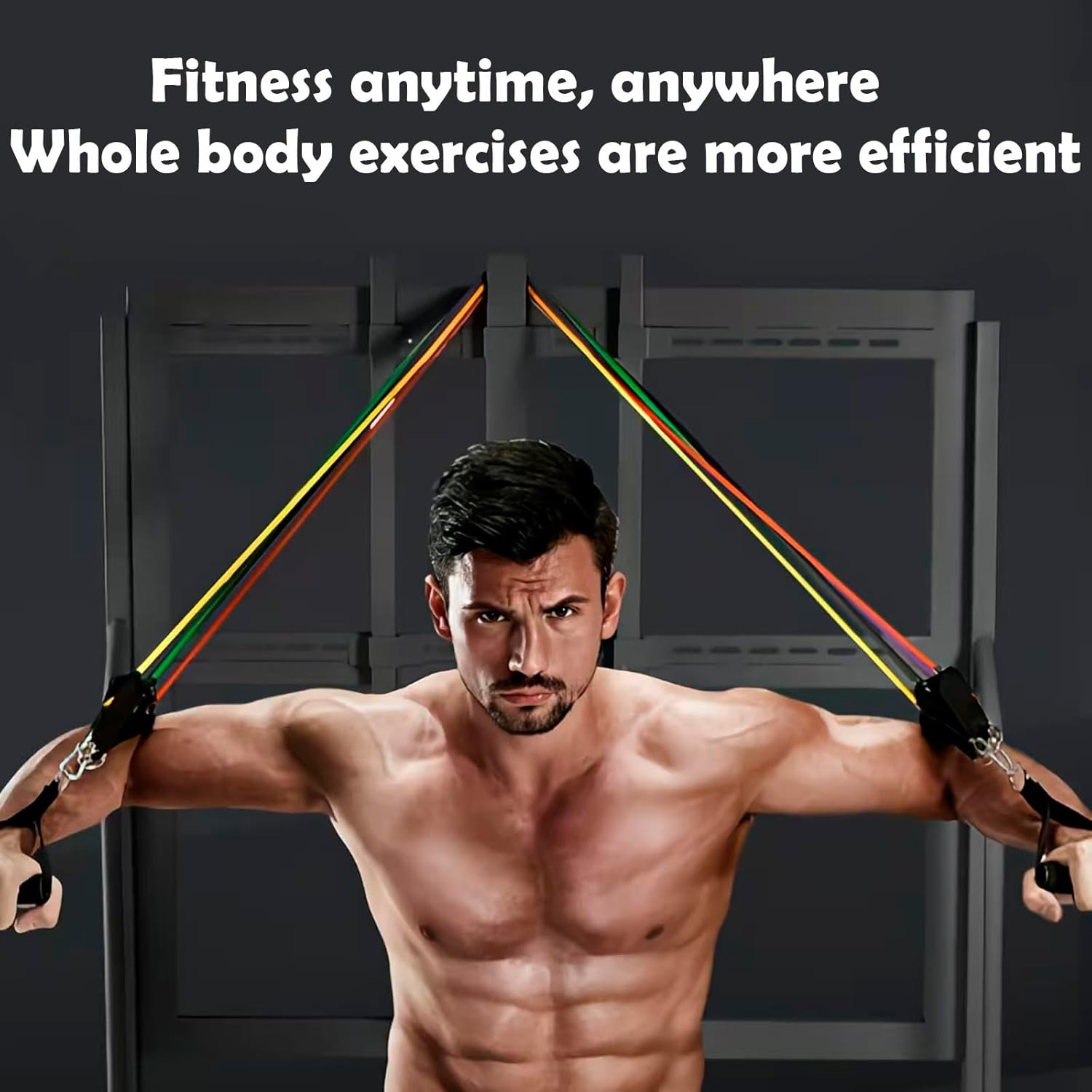 Meikurs Resistance Bands Set, Exercise Tubes with Handles, Door Anchor and Ankle Straps,Storage Bag, for Indoor and Outdoor Sports, Fitness, Suspension, Home Gym, Yoga image number 4