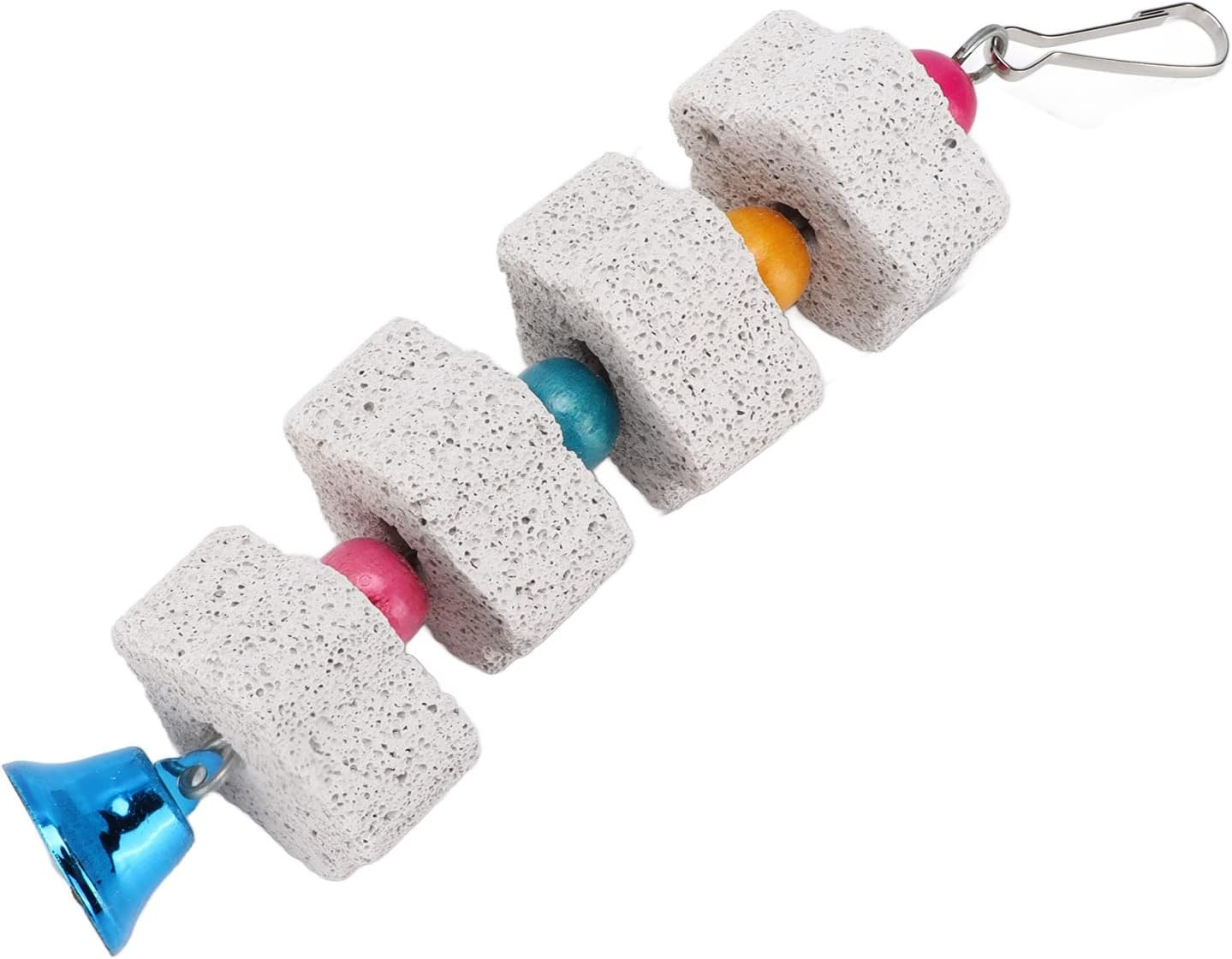 AKLOSIPY Bird Chewing Toys for Small Birds, Hamsters - S Beak Grinding with F Bell & Mineral Block, Ideal for Cockatiels, Budgies, Parakeets image number 5
