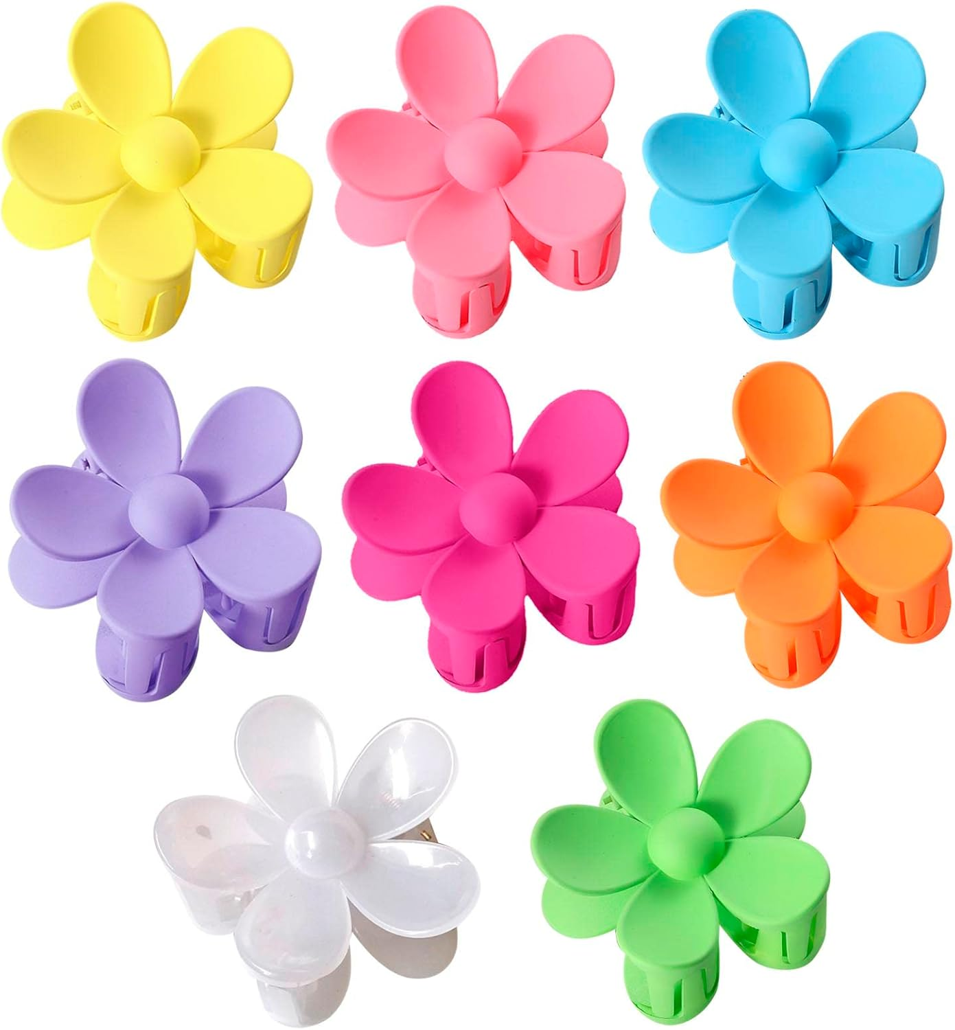 AYNKH 8PCS Flower Hair Claws, Non-Slip Strong Hold Cute Clips for Medium Thick Hair, Daisy Hair Accessories Headwear Clamps for Women Girls image number 4