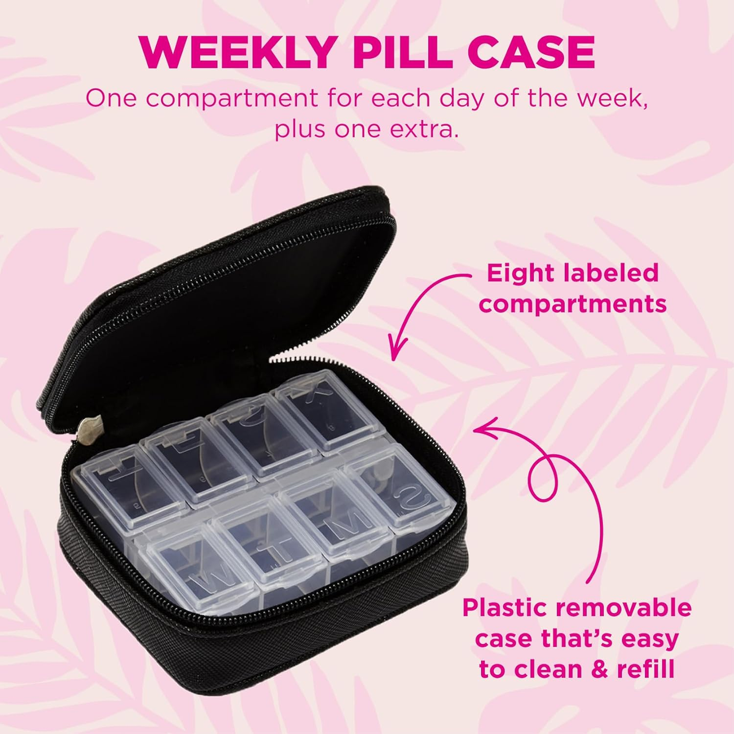 Miamica Women'S Pill Case Trendy Daily Dose Pill Organizer Box image number 6