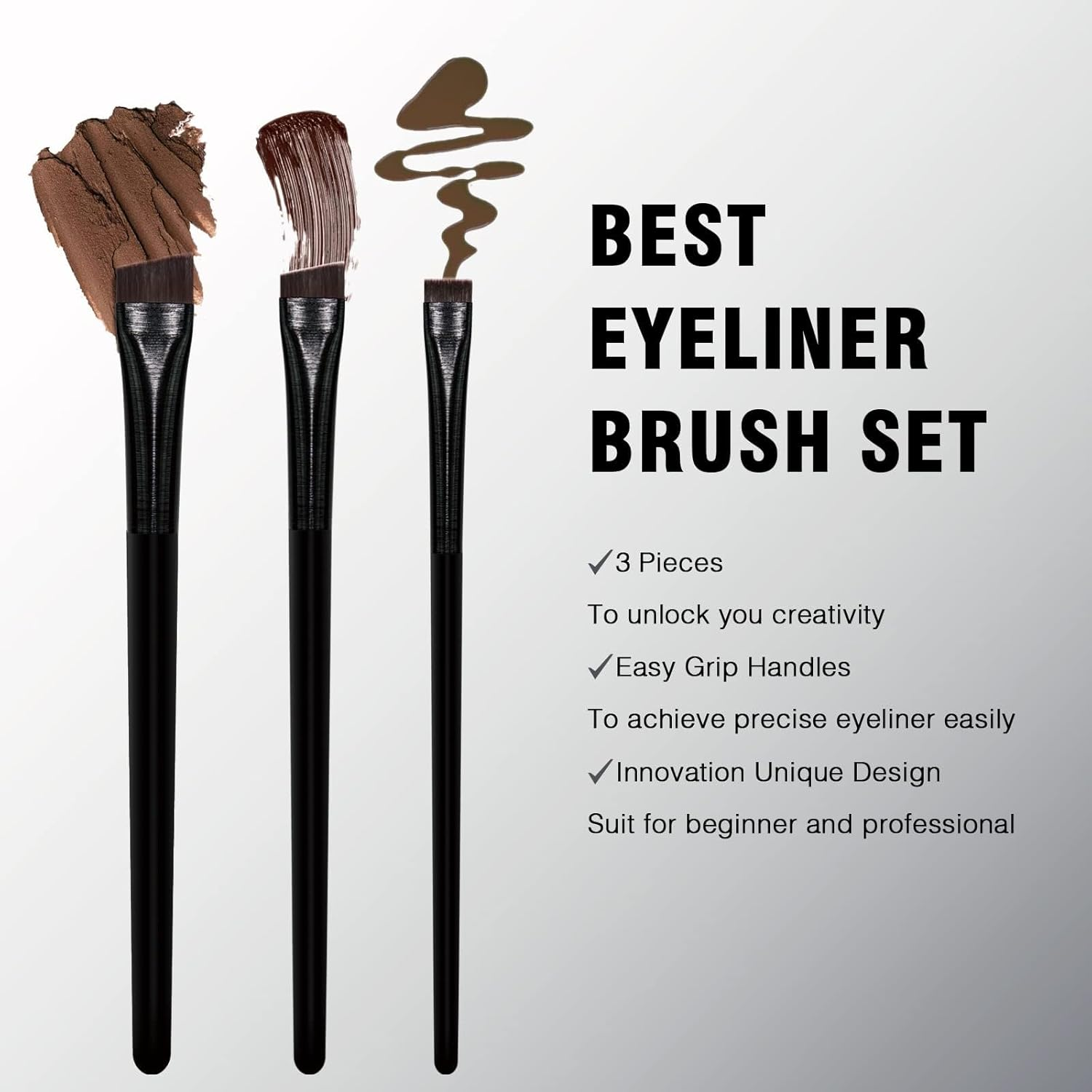 FIENSYDL Eyeliner Brush Brow Tint Brushes Eyebrow Brushes Set Fine Angled Point Angled Slanted Tinting Brushes Ultra Thin Flat Makeup Brush Premium Eyebrow Brush Precision Gel Professional Soft Synthetic Hairs image number 4