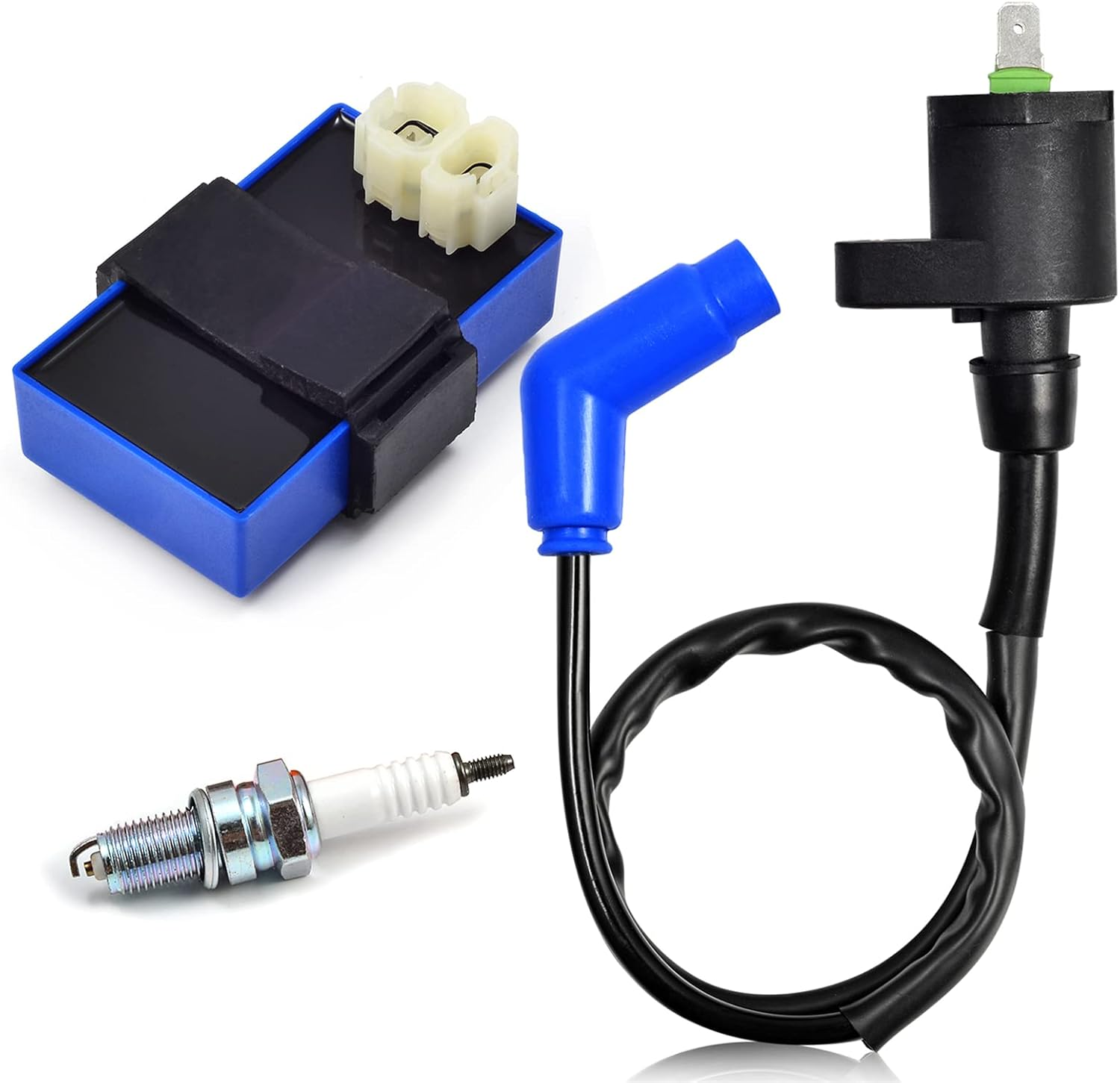 Igniter CDI Box and Ignition Coil Spark Plug for Honda Fourtrax 300 TRX 300 TRX300FW 2X4 4X4 1989 1990 1991 1992 1993 OEM 30410-HC4-770 30510-HC4-000 image number 6
