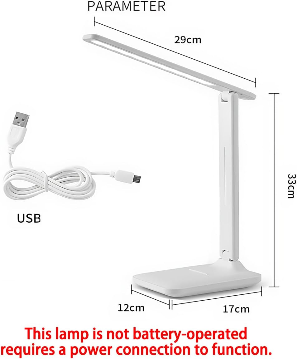 Touch LED Desk Lamp Eye-Caring Table Lamp Bedside Study Reading Table Light USB Ports Dimmable for Study, Reading, Crafting, Sewing, Computer Work image number 1