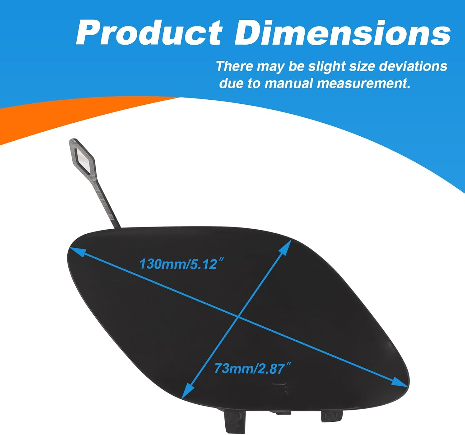 Front Bumper Tow Hook Cover Towing Eye Cap Trailer Cover Fit for Mercedes-Benz W205 C-Class Sedan C300 C400 C43AMG 2015-2018(Only Applicable to Sports Models)A2058850724 (Black, Right Passenger Side) - Black Right Passenger Side image number 4