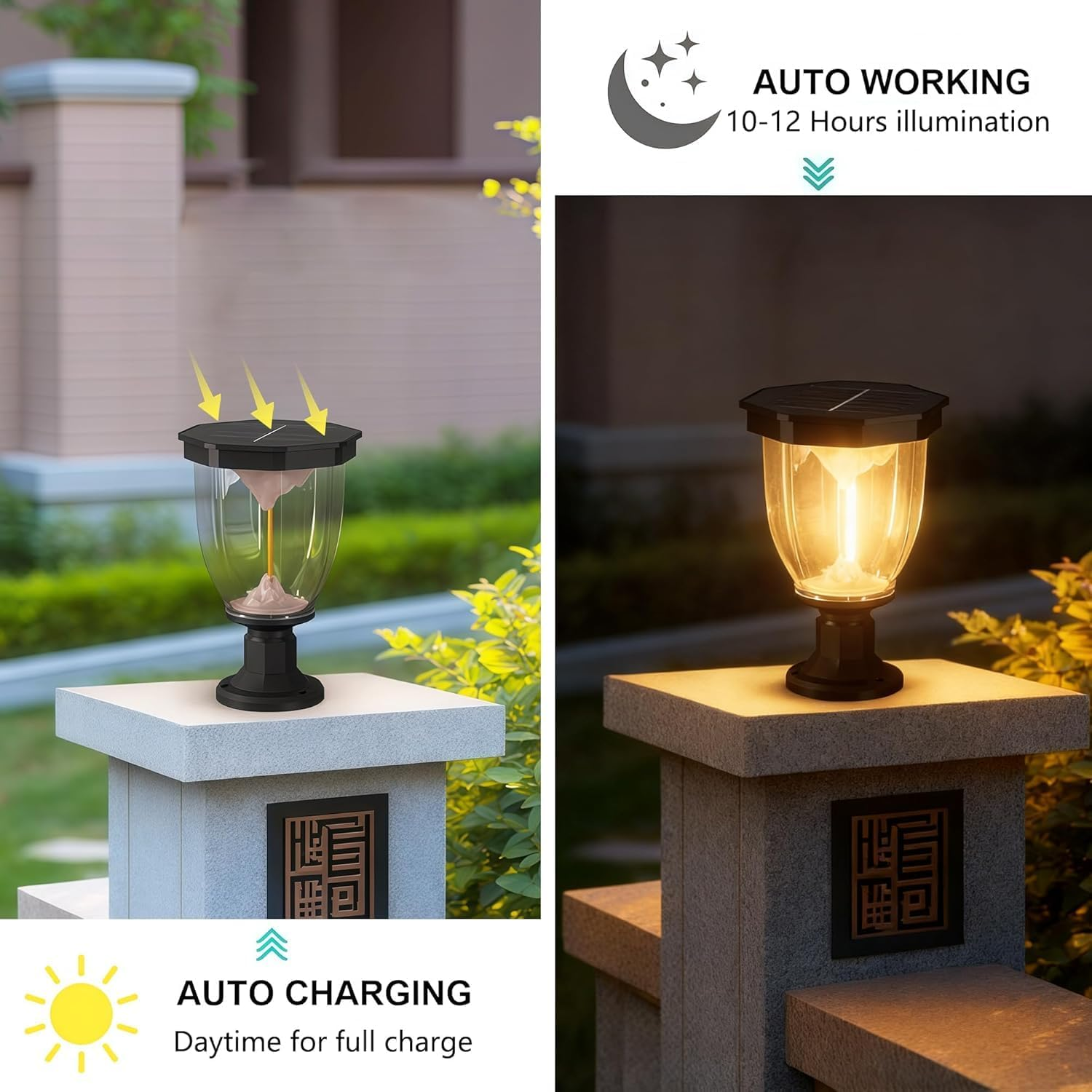 Solar Lights Outdoor Garden Waterproof, Flame Mountain LED Solar Light,Decorative Solar Post Lights for Yard, Patio & Landscape image number 5