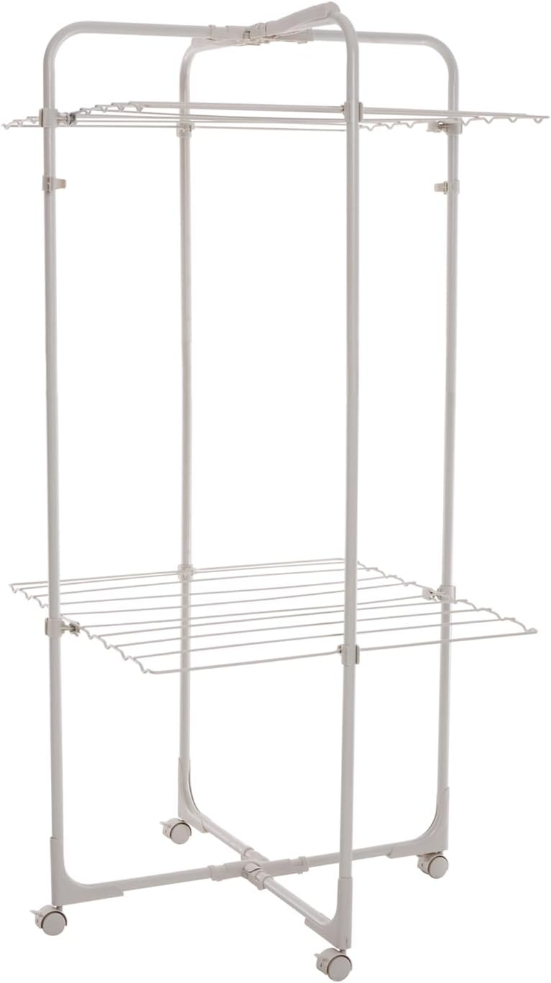 Hills Premium 2 Tier Mobile Clothes Airer, Silver, Large image number 4