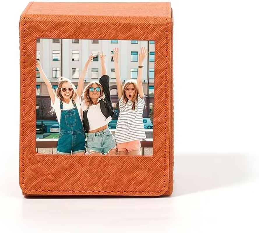 TYUANDOUER 50 Films Square Picture Holder Storage Case Frame for Fujifilm Instax Square Link SQ40 SQ20 SQ10 SQ6 SQ1 SP-3 Instant Camera, PU Leather Photo Storage Box for Fuji Square SQ Film - Black