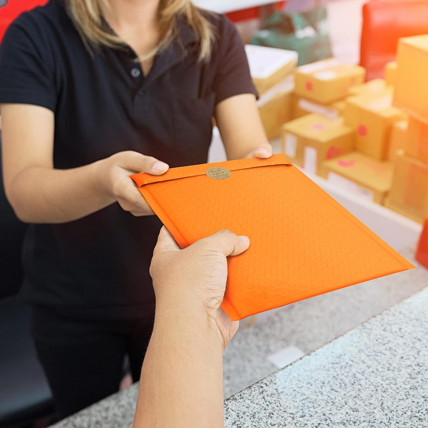 7.25X12 Inch Poly Bubble Mailers #1 Padded Envelopes Bulk, 25Pcs Self Seal Mailing Envelopes Bubble Padded Mailers(Orange, inside Size: 7.25X11")