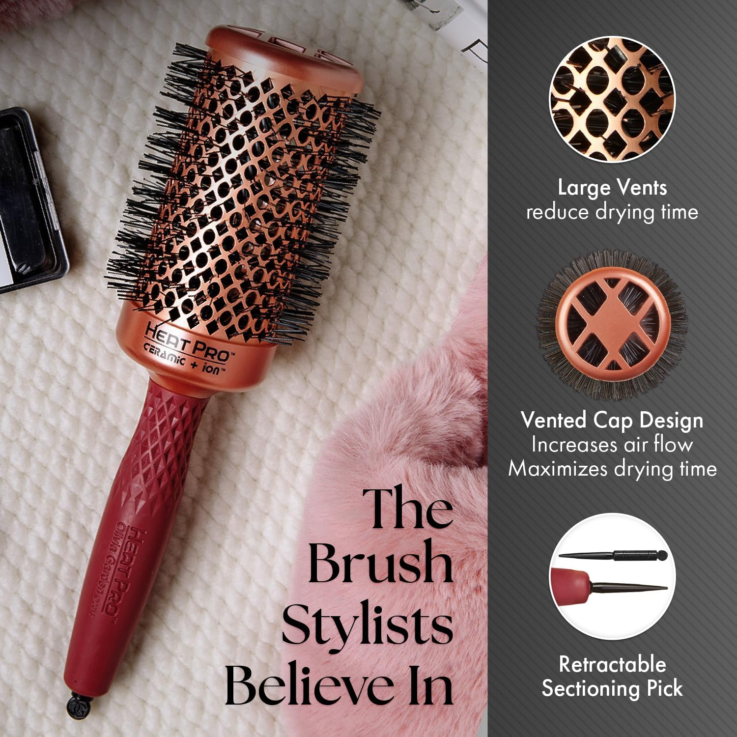 Olivia Garden Heat Pro Ceramic + Ion HP22 round Thermal Hair Brush image number 1