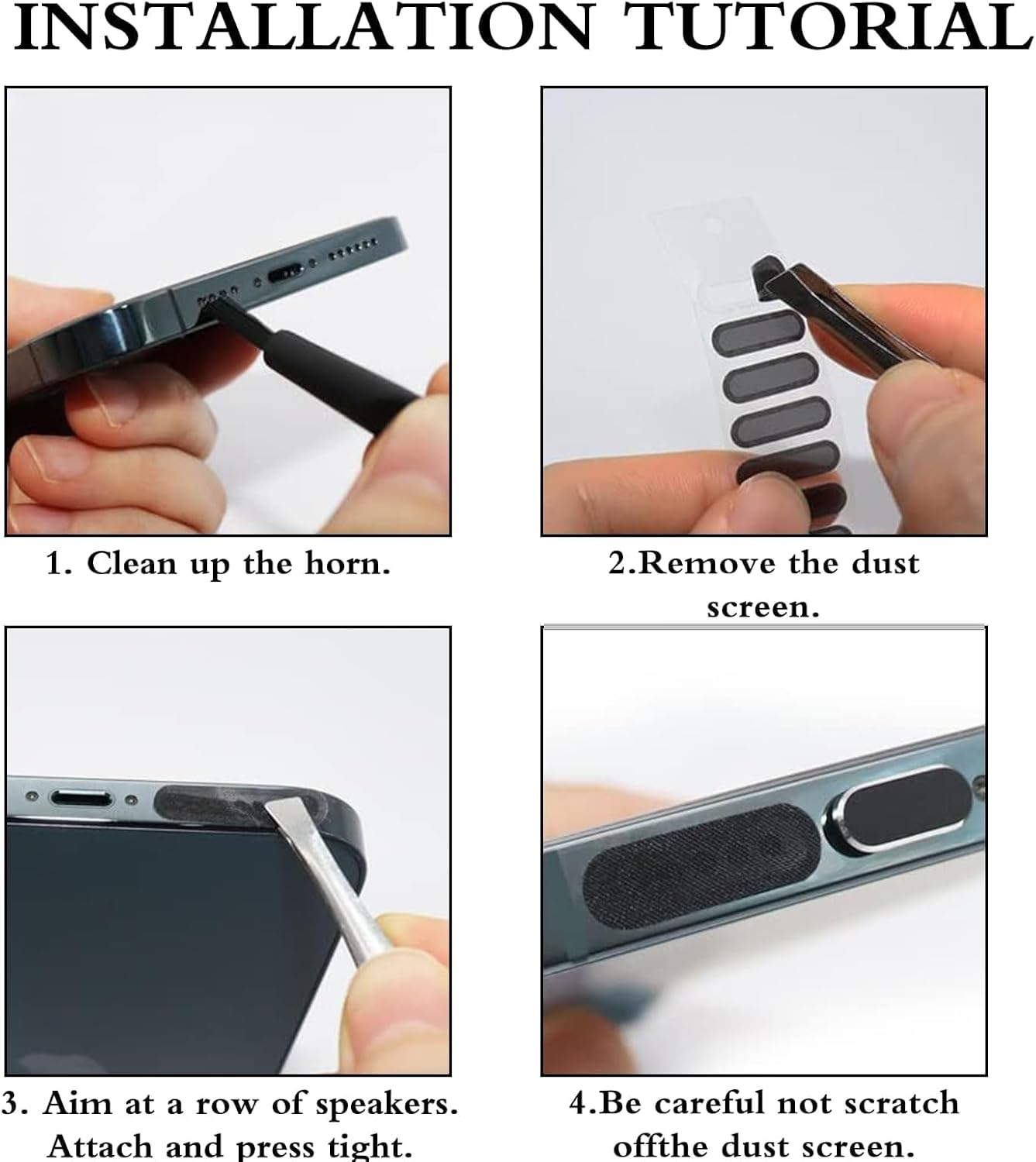 Yuannee Mobile Phone Dust Protection Kit, 8 Pieces Mobile Phone Dust Plug Dustproof Mesh Sticker Silicone Cover Speaker Grid Waterproof Dustproof Plug USB C Dust Protection for Mobile Phones image number 2