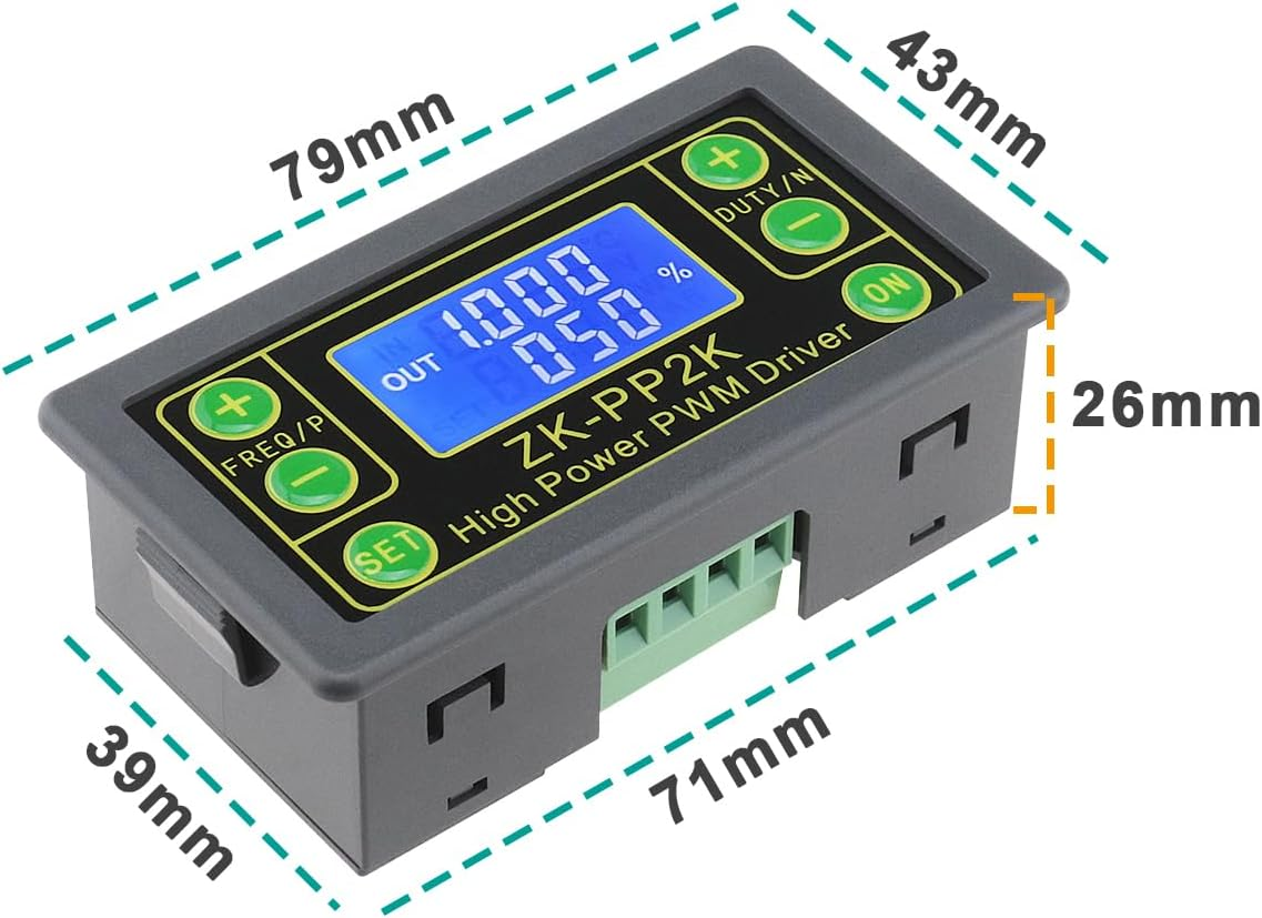 LT Easiyl PWM Motor Speed Controller ZK-PP2K PWM Pulse Frequency Generator DC 3.3~30V 12V 24V LCD Pulse Frequency Cycle Module for Signal Generator image number 2