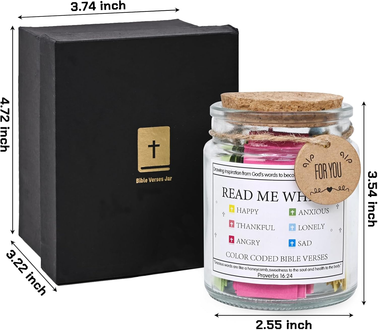 Bible Verse Jar for Emotions, Birthday Friendship Gifts for Women, Christian Christmas Gifts for Women, Read Me When Bible Jar, Faith Based Birthday Graduation Gift, Gift for Mom image number 5