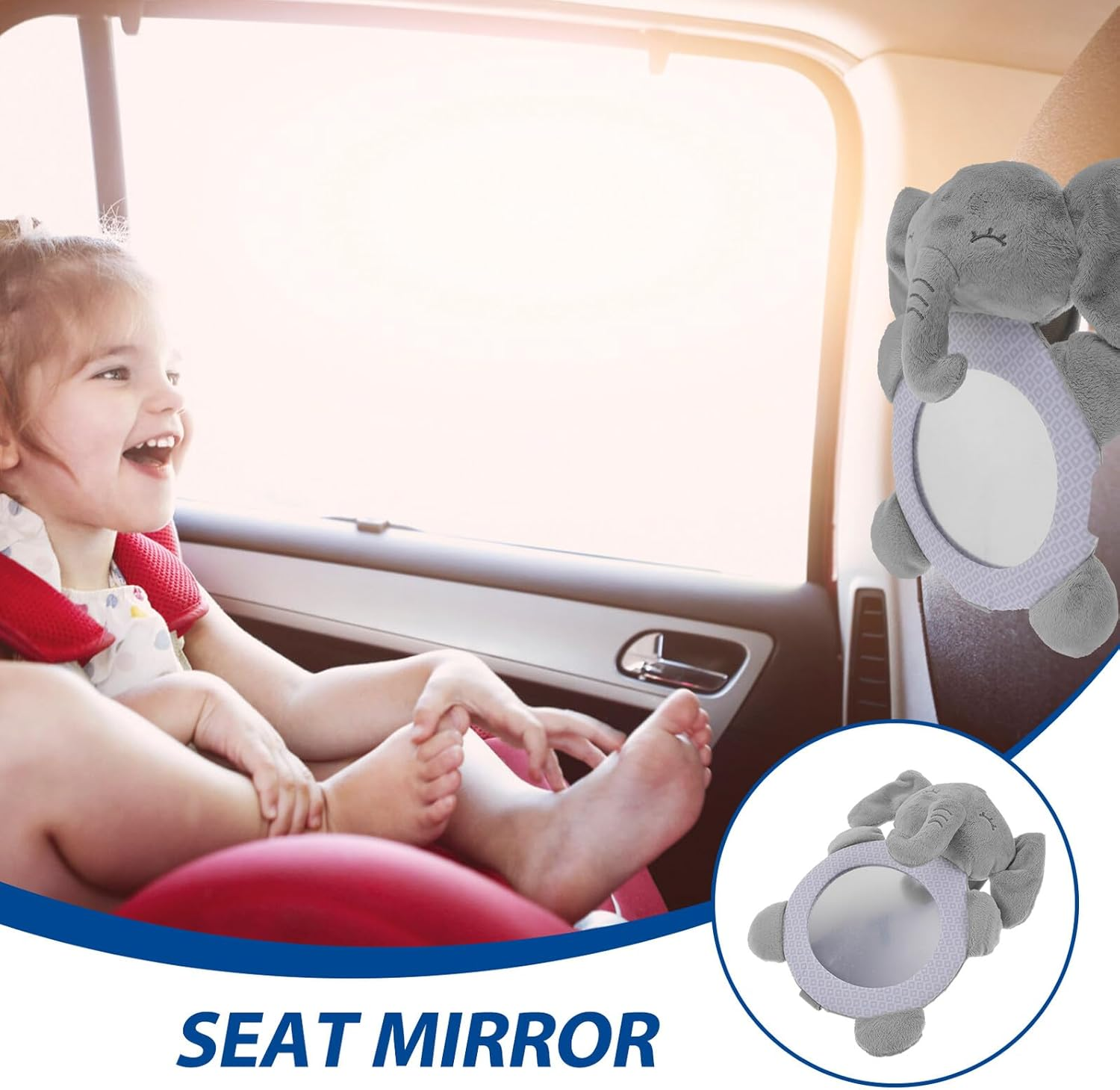 BESPORTBLE Car Mirror for Rear Facing Seats with View Easy Installation Safety Car Seat Mirror for Observation Animal Design image number 5