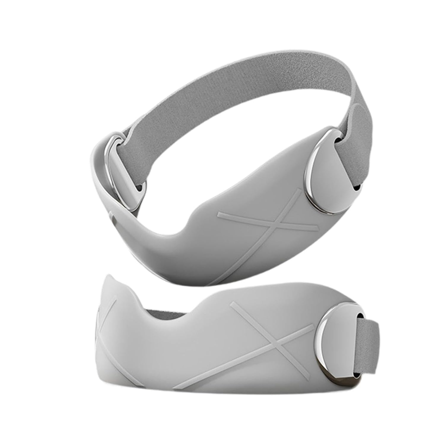 Perfk 2X Patella Knee Strap Sports Training Knee Brace Support Shock Absorption Breathable for Running Hiking Weightlifting, Grey