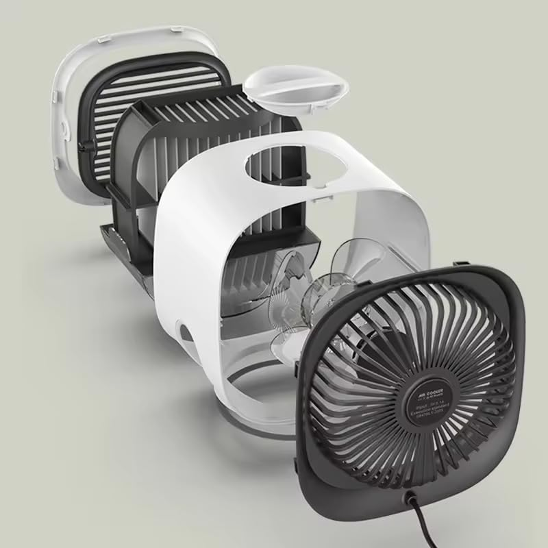 Portable AC Mini USB Aircon Desktop Air Conditioner for Bedroom, Desk, Camping 300Ml Water Capacity