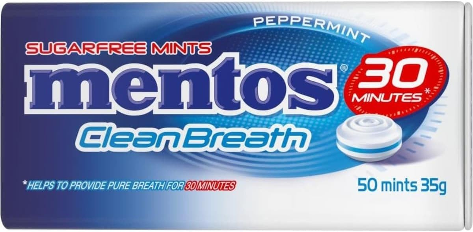 Mentos Peppermint Clean Breath Mints 35 G (Pack of 12)