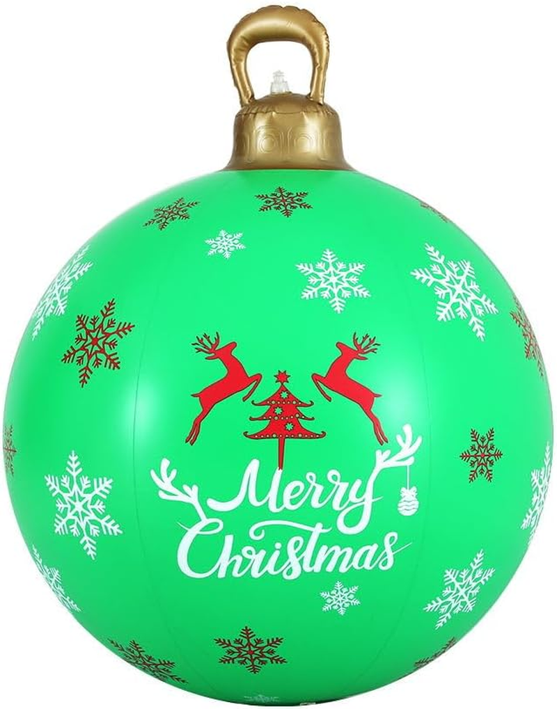 Jingle Jollys Christmas Inflatable Ball, Outdoor Decorations Decor Baubles Ornament Yard Garden Home Patio Room Decoration for Holiday, Water-Resistant Easy-Carry Handle Red