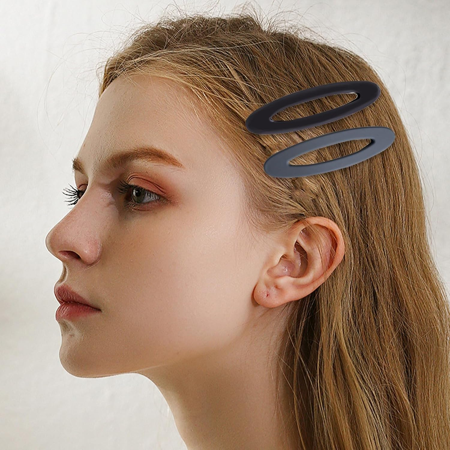 14 Pcs Oval Snap Hair Clips Non-Slip Large Snap Hair Clips Matte Glossy Snap Hair Clips Oval Hair Barrette Hair Accessories for Thick Thin Fine Hair Women Girls (3.5Inch) image number 3