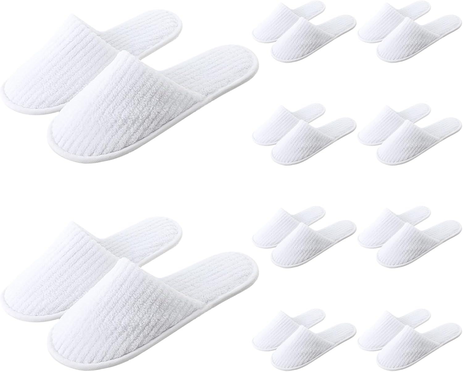 HJORZMM Disposable Slippers for Guests, 10 Pairs Coral Fleece Hotel Slippers, Non Slip SPA Slippers Unisex, Washable Reusable Slippers for Hotel, Guest,Travel, Bride, Women and Men