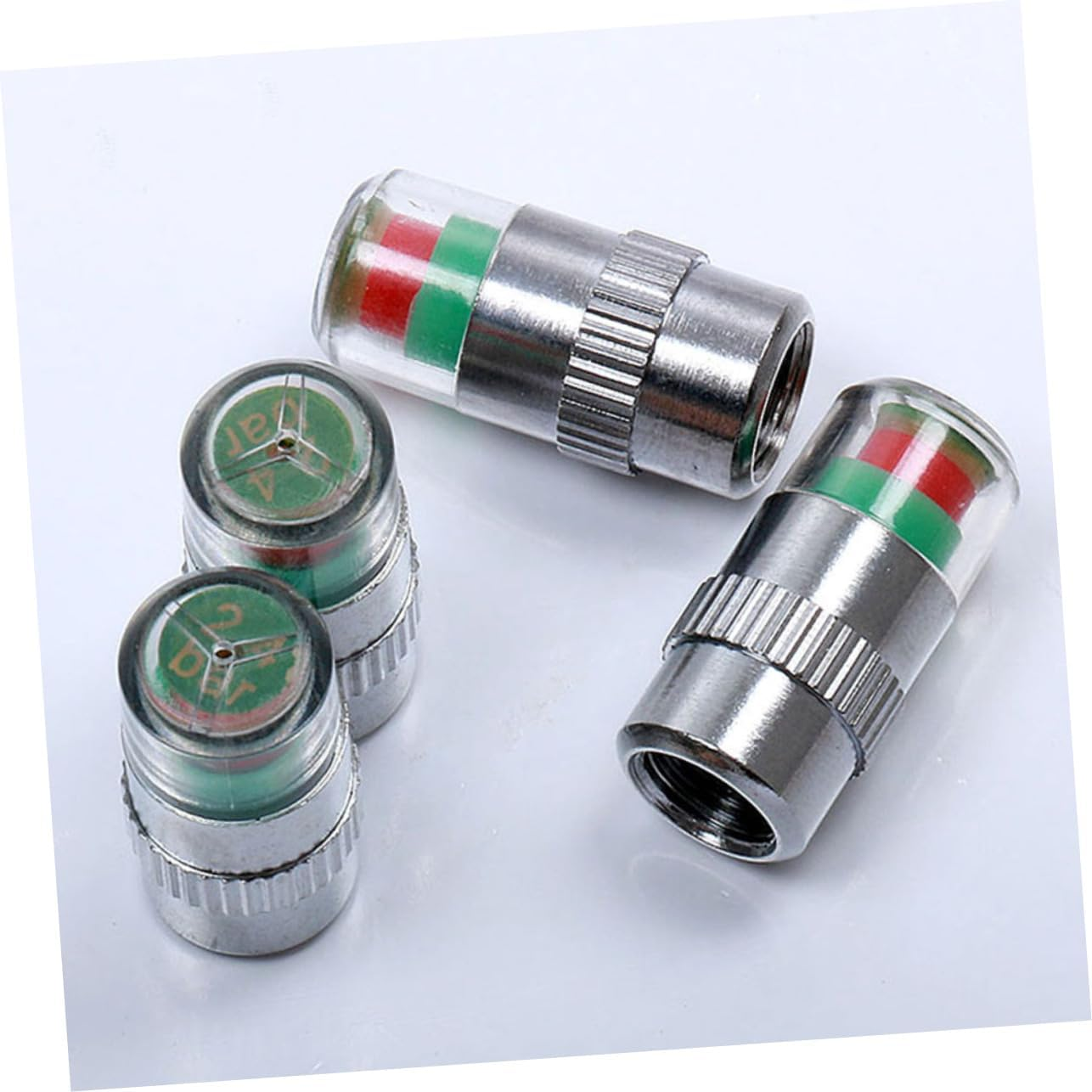 MUCKLILY 4Pcs Car Auto Tire Monitor Dust Pressure Indicator Sensor Eyes Alert for Automotive Tyres Wheels Tyre Valve Caps for Tpms Pressure Monitoring System image number 1