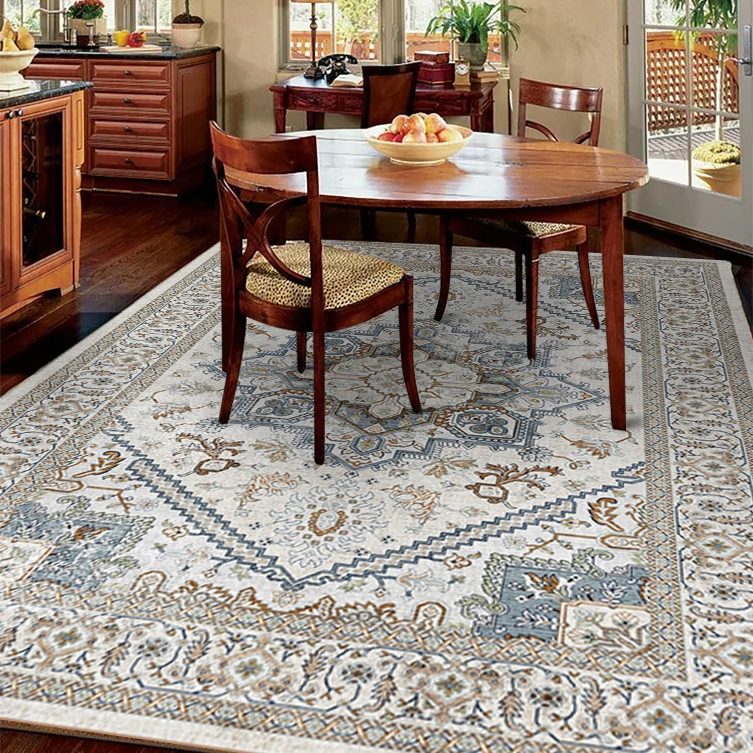 Forubar Boho Area Rugs for Living Room, Washable Persian Rug, Non-Slip Vintage Carpet for Bedroom, Indoor Floor Mat Modern Soft Abstract Rugs (Sytle 4, 160 X 230 Cm)