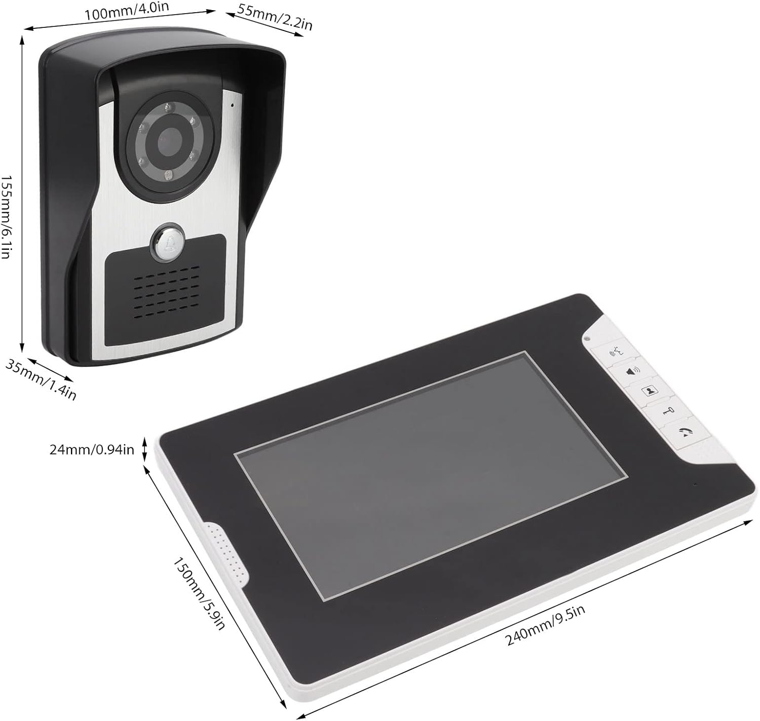 Wireless Video Intercom System, Smart Infrared HD 9.5X5.9In Video Door Phone with Camera, Monitor Video Doorbell Kits Support Unlock, Monitoring, for House Office Apartment, 16 Doorbells(Au) image number 4