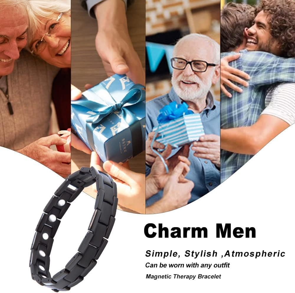 Magnetic Therapy Bracelet Magnetic Bracelet Men'S Bracelet Titanium Bracelet Fashion Bracelet Non-Allergic (21Cm) image number 3
