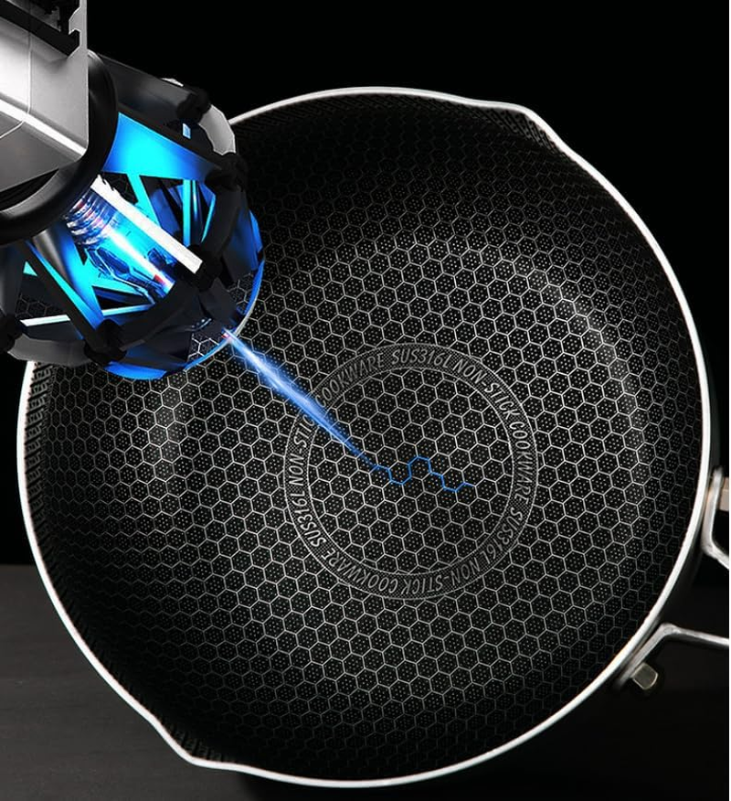 Frafuo 316L Stainless Steel Saucepan Compound Steel Honeycomb Nonstick Sauce Pan with Glass Lid 3L Pot Stay-Cool Handle Multipurpose Milk Saucepan, Induction Capable and Gas Stove image number 5