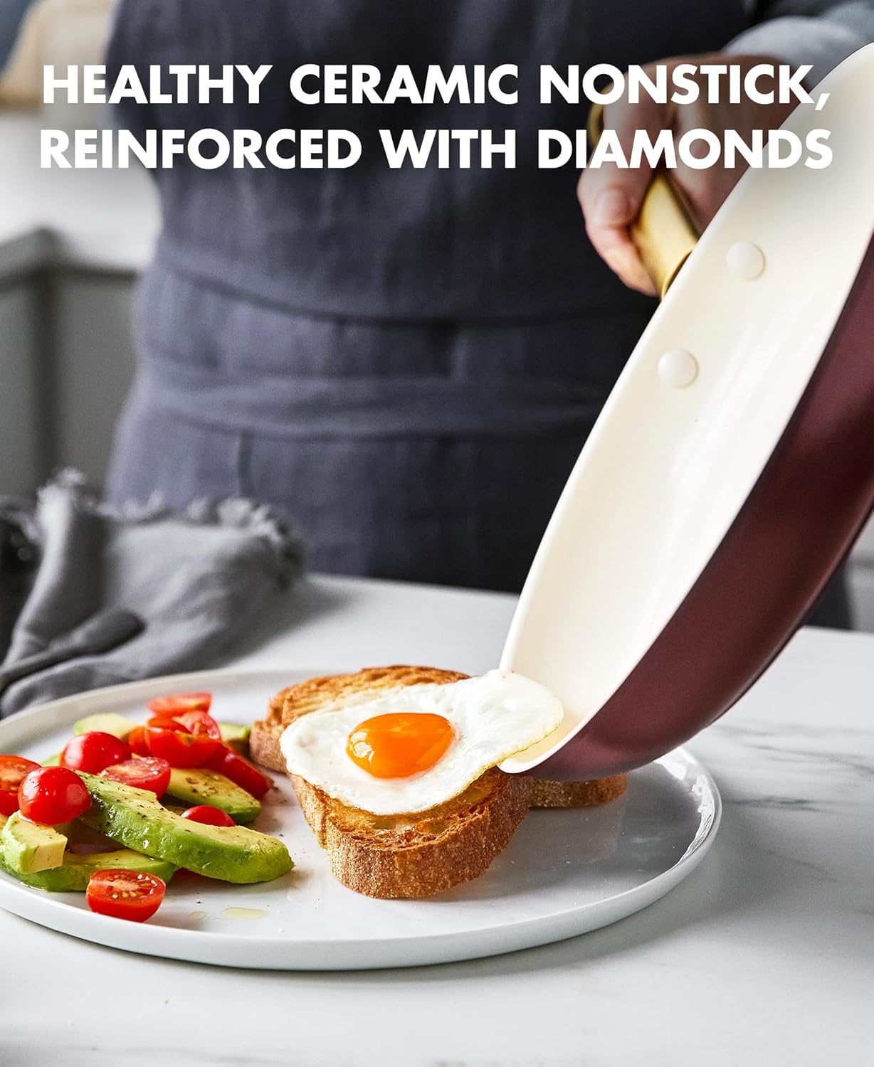 Greenpan Padova Hard Anodized Healthy Ceramic Nonstick, 10" and 12" Frying Pan Skillet Set, Pfas-Free, Induction, Dishwasher Safe, Truffle Brown image number 3