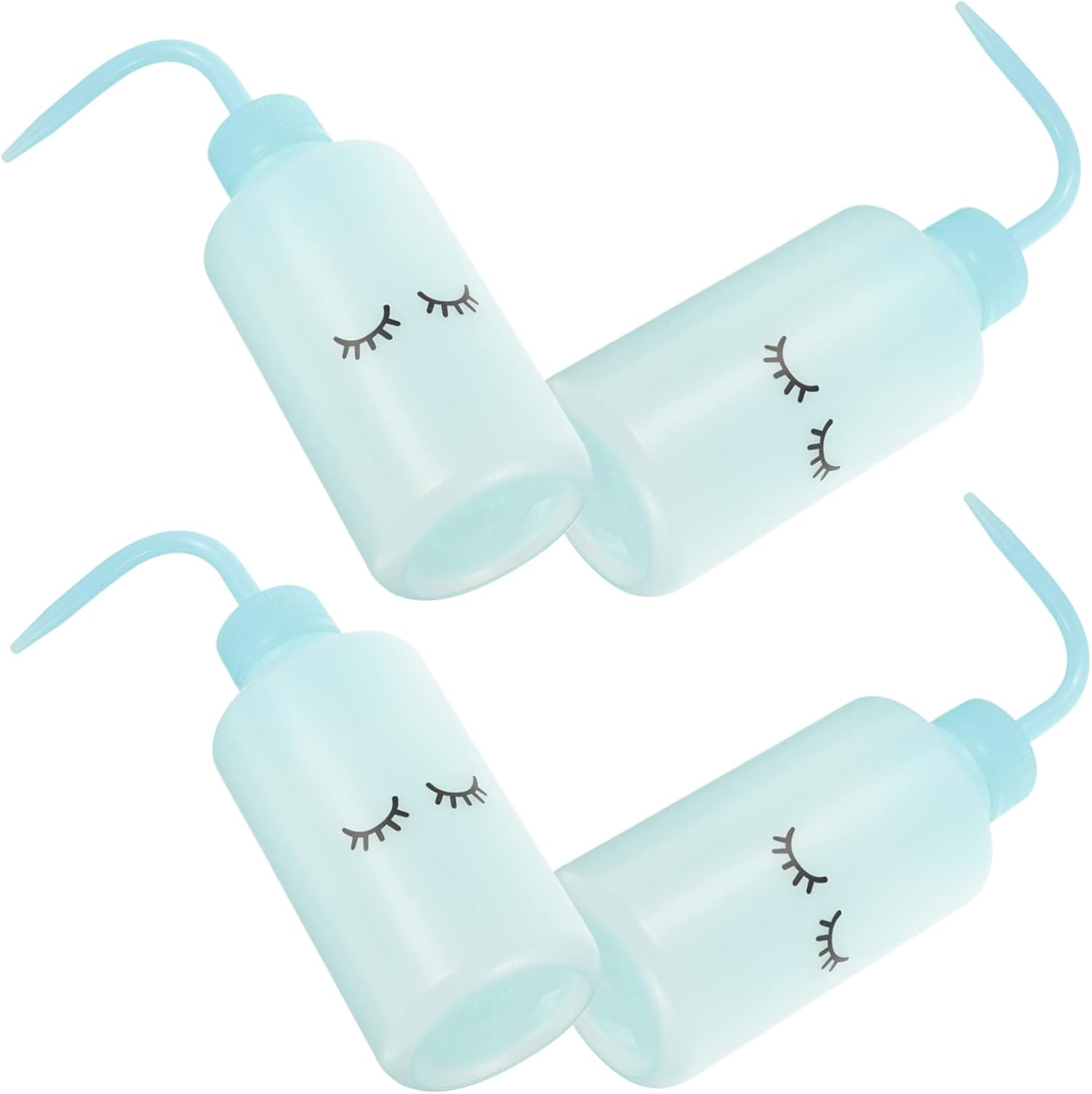 Kisangel 4Pcs Eyelashes Washing Bottles Portable Squeeze Plant Watering Bottles Angled Neck for Care and Precise Watering Design