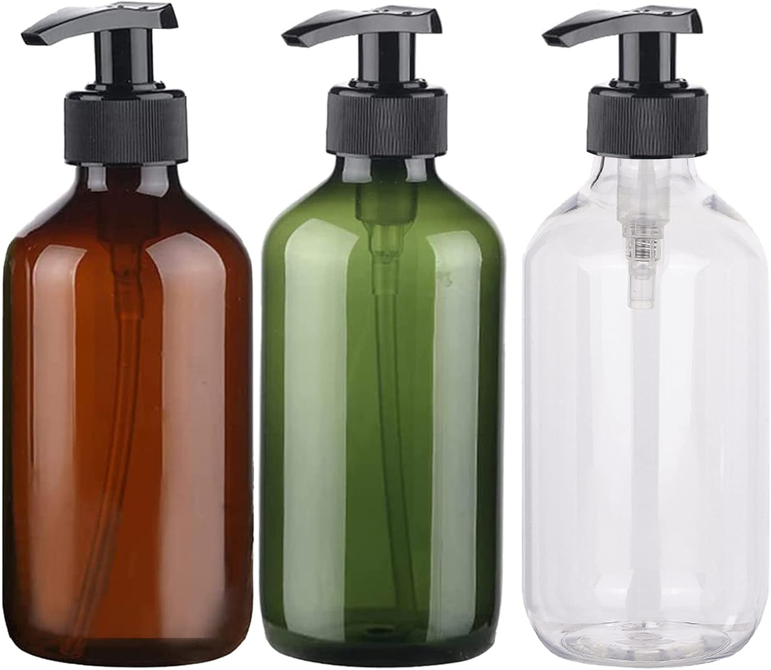 Empty Plastic Pump Bottles Dispenser, 3 Pack 16Oz/500Ml Portable Shampoo Lotion Hand Pump Bottle, Durable Refillable Containers for Kitchen and Bathroom image number 4