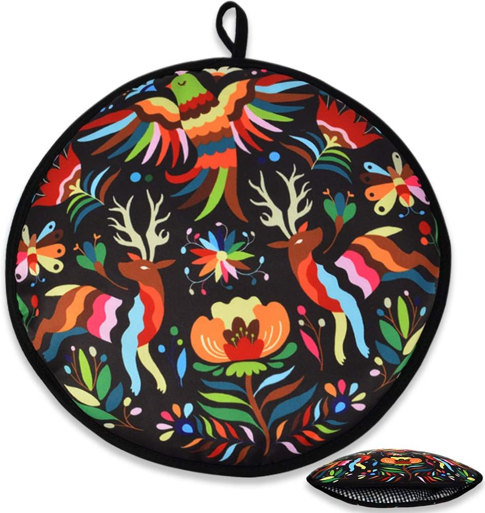 VNOM Tortilla Warmer Pouch 12 Inch Insulated & Microwaveable Fabric Tortilla Keeper Holder Keeps Warm for Corn Flour Taco Pizza Bread up to One Hour,Orange