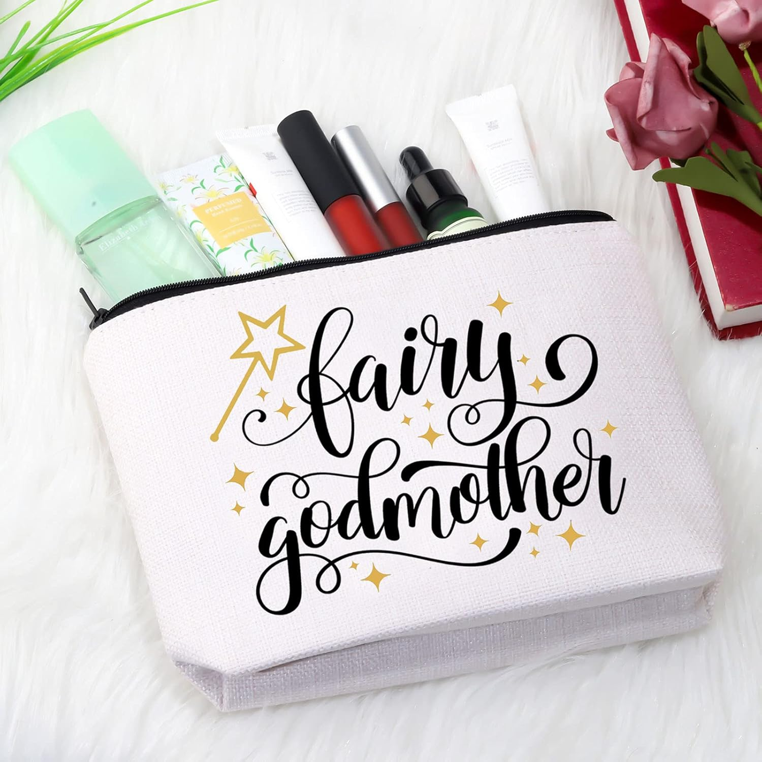 Fairy Makeup Bag Godmother Thank You Gift Godmother Proposal Cosmetic Bag Baptism Gift First Communion Gift - Fairy Makeup image number 6