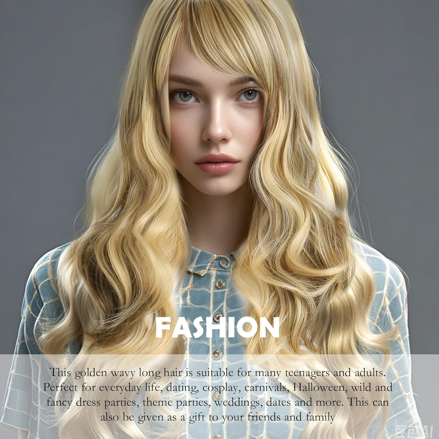 KUBDPQOR Women'S Blonde Wig - Charming Long Hair Wig, Irresistible Blonde and Elegant - Ideal for Everyday Use and Special Occasions image number 3