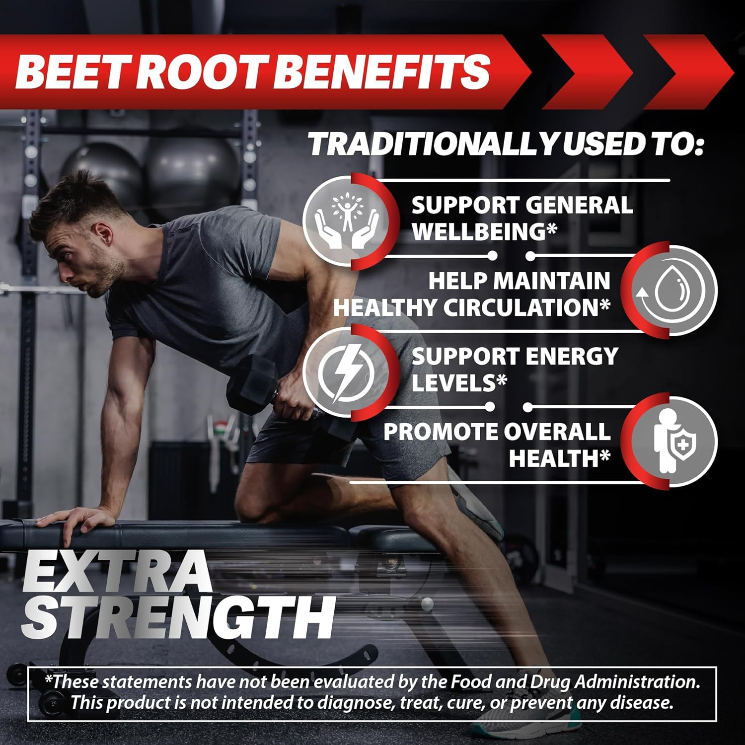 Beet Root Supplement, 1,500Mg per Serving | with Ginger & Grape Seed - 20:1 Extract, Supports Nitric Oxide Production, Beets Supplements with Non-Gmo Beetroot Powder 60 Capsules image number 2