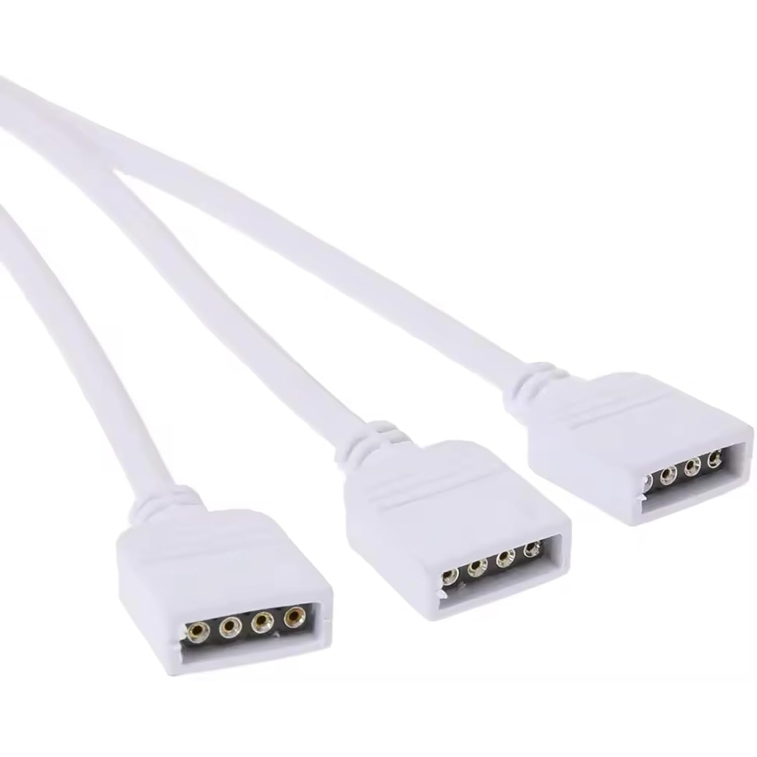 Clearhill 2 Packs (1To3) 4 - Pin RGB LED Strip Light Splitter and Extension Cable - Compatible with 5050/3528 RGB LED Strips, Durable PVC Insulation, 30Cm Length